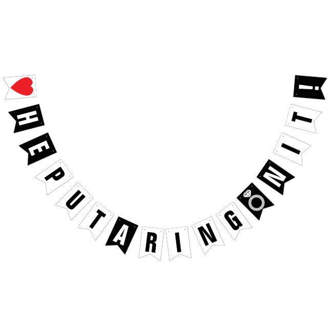 ER HAT EINEN RING DARAUF GEHOLT! Verlobung-DECOR Wimpelkette (Alle)