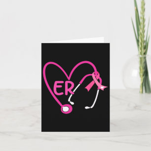 Er Herz Stethoskop rosa Ribbon Brustkrebs er Karte