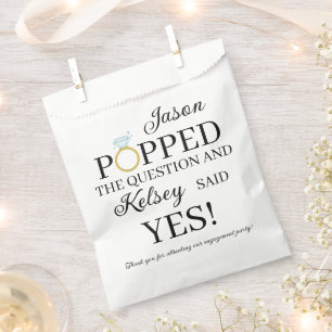 Er hob die Frage Diamond Ring Popcorn Geschenktütchen