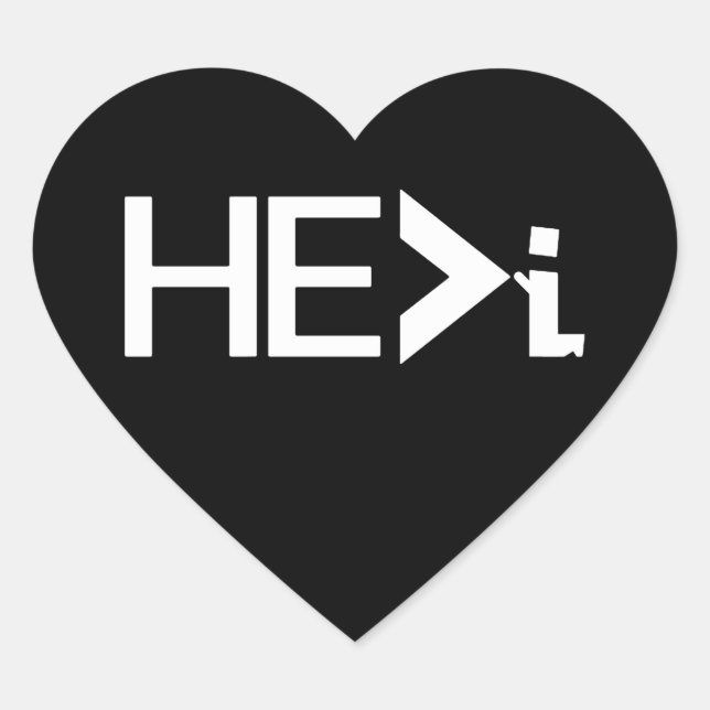 ER>I KNNELING PRAYING - ER GRÖSSER ALS WEISS Herz-Aufkleber (Vorderseite)