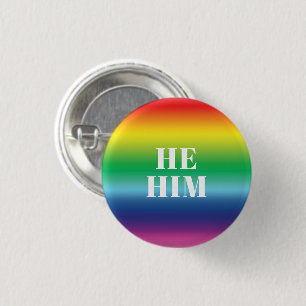 Er, Ihm Geschlecht Pronouns Regenbogenflagge Gay P Button