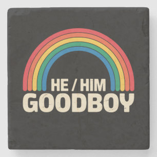 Er Ihm Guter Junge Regenbogen LGBTQ Schwulenstolz Steinuntersetzer