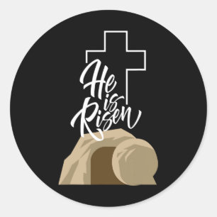 Er ist 3 Tage Risen Jesus Christus glücklichen Ost Runder Aufkleber