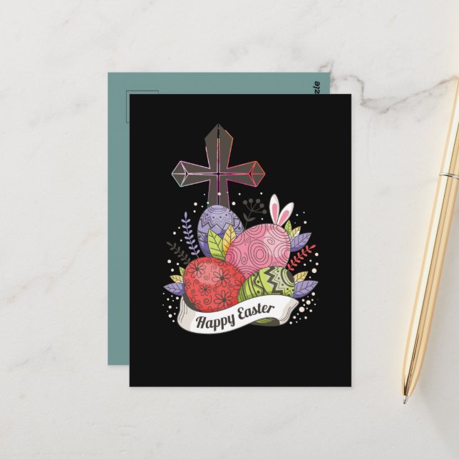 Er ist auf Postkarte aufgezogen (Vorderseite/Rückseite Beispiel)