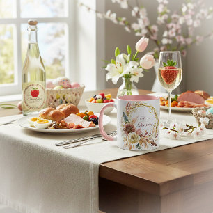 Er ist auferstanden Boho-Blumenkranz Ostern Tasse