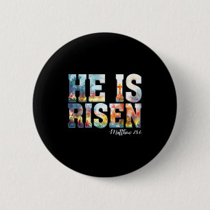 Er ist auferstanden Boho Ostern christlich Jesus  Button