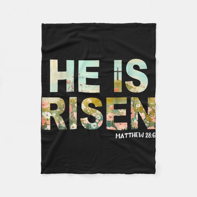 Er ist auferstanden Boho Ostern christlich Jesus  Fleecedecke (Vorderseite)