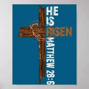 Er ist auferstanden Boho Ostern christlich Jesus Poster