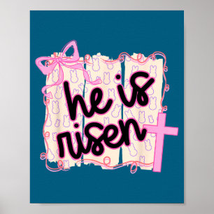 Er ist auferstanden Bunny Eier Frohe Ostern Jesus Poster