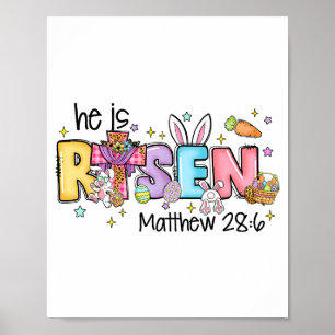 Er ist auferstanden Christlicher Jesus Bibelvers H Poster