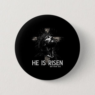 Er ist auferstanden Christliches Kreuz Jesus Bibel Button