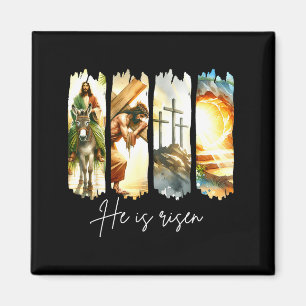 Er ist auferstanden Christliches Kreuz Jesus Bibel Magnet