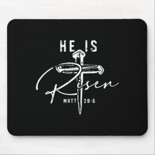 Er ist auferstanden Christliches Kreuz Jesus Bibel Mousepad