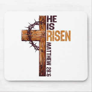 Er ist auferstanden Christliches Kreuz Jesus Bibel Mousepad
