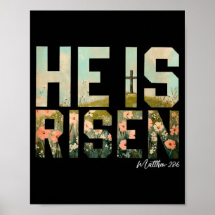 Er ist auferstanden Christliches Kreuz Jesus Bibel Poster