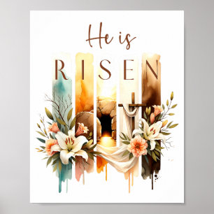 Er ist auferstanden Christliches Kreuz Jesus Bibel Poster