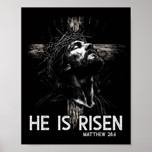 Er ist auferstanden Christliches Kreuz Jesus Bibel Poster