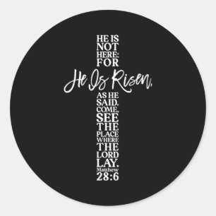 Er ist auferstanden Christliches Kreuz Jesus Bibel Runder Aufkleber