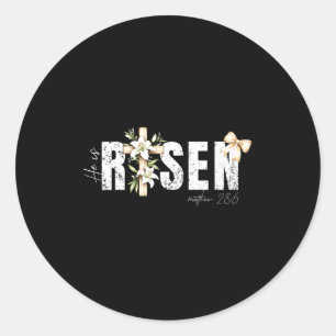 Er ist auferstanden Christliches Kreuz Jesus Bibel Runder Aufkleber