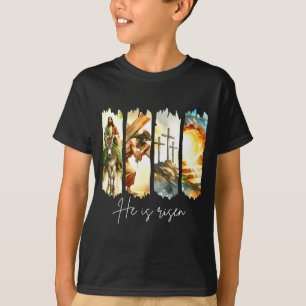 Er ist auferstanden Christliches Kreuz Jesus Bibel T-Shirt