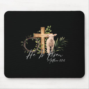 Er ist auferstanden Christliches Kreuz Jesus Schaf Mousepad