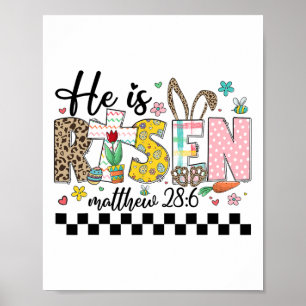 Er ist auferstanden Christliches Osterhase Frohe O Poster