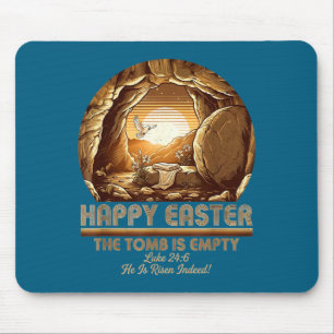 Er ist auferstanden christliches Ostern leeres Gra Mousepad
