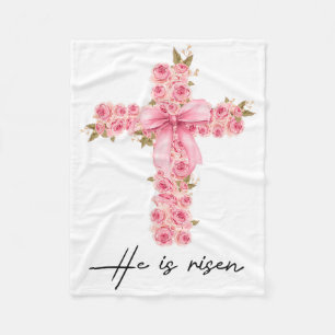 Er ist auferstanden Coquette Bogen Blumen Kreuz Gl Fleecedecke