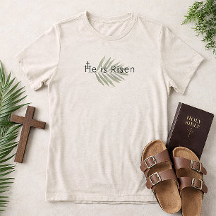 Er ist auferstanden Drei Kreuze Palmblatt Ostern Tri-Blend Shirt