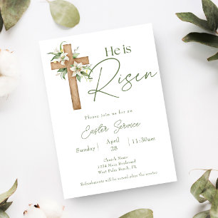 Er ist auferstanden Floral Cross Kirche Oster-Gott Einladung
