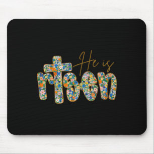 Er Ist Auferstanden Floral Frühlings-Ostern Jesus Mousepad