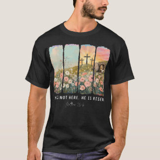 Er ist auferstanden Florales Oster-Sonntag-Kreuz l T-Shirt