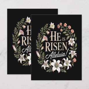 Er ist auferstanden Halleluja Floral christliches Karte