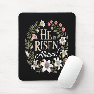 Er ist auferstanden Halleluja Floral christliches  Mousepad