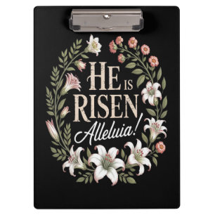 Er ist auferstanden Halleluja Florales christliche Klemmbrett