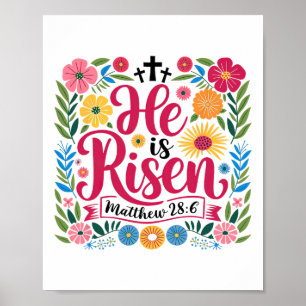 Er ist auferstanden Jesus Christlich Frohe Ostern Poster