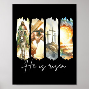 Er ist auferstanden Jesus Christlich Frohe Ostern Poster