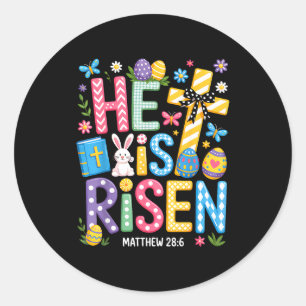 Er ist auferstanden Jesus Christlich Frohe Ostern  Runder Aufkleber