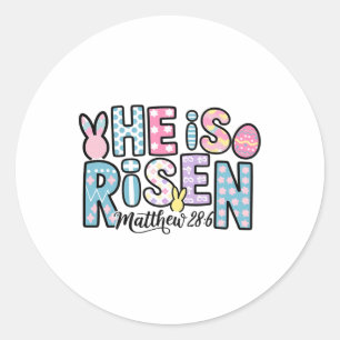 Er ist auferstanden Jesus Christlich Frohe Ostern Runder Aufkleber