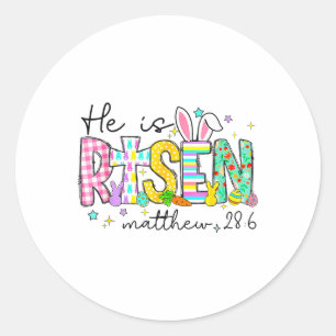 Er ist auferstanden Jesus Christlich Frohe Ostern Runder Aufkleber