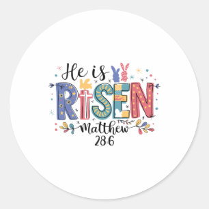 Er ist auferstanden Jesus Christlich Frohe Ostern Runder Aufkleber