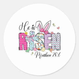 Er ist auferstanden Jesus Christlich Frohe Ostern  Runder Aufkleber