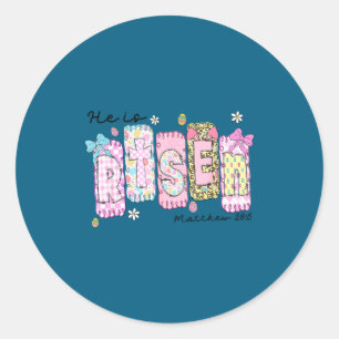 Er ist auferstanden Jesus Christlich Frohe Ostern Runder Aufkleber