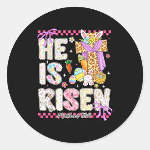 Er ist auferstanden Jesus christlich frohe Ostern Runder Aufkleber