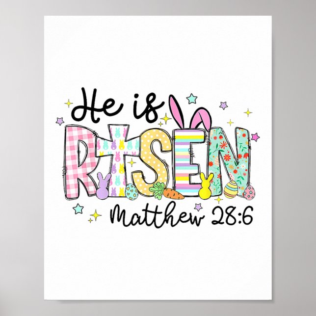 Er ist auferstanden Jesus Christlich glückliche Os Poster (Vorne)