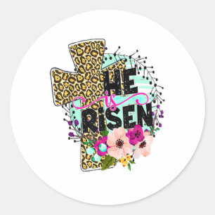 Er ist auferstanden Jesus Christlich glückliche Os Runder Aufkleber