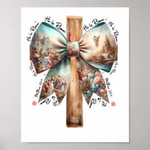 Er ist auferstanden Jesus Kokette Schleife Ostern Poster