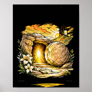 Er ist auferstanden Jesus Kreuz Religiös Ostern Ch Poster
