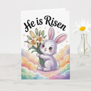 Er ist auferstanden Kawaii Osterkarte Süße christl Karte