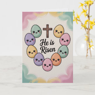 Er ist auferstanden Kawaii Style Osterkarte Karte